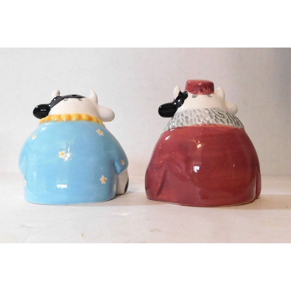Clay Art Coffee Counter Cow Salt & Pepper Shakers 7435 Vintage 1992 Ceramic - Picture 4 of 11